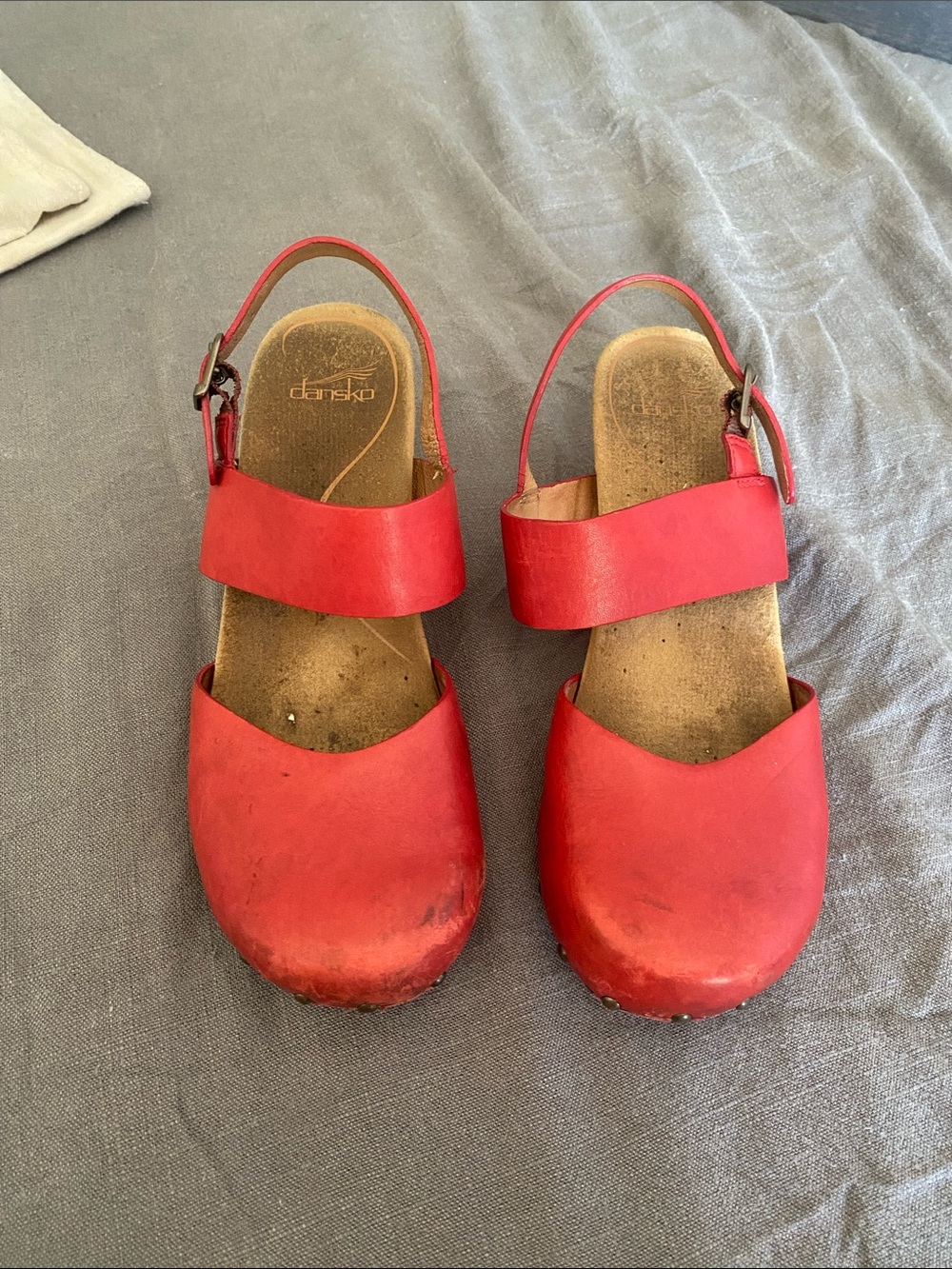 Dansko EU 40 Red Leather Slingback Mary Jane Sandals